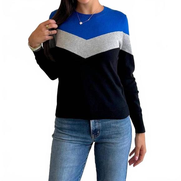 NEW J. SOCIETY chevron sweater in black